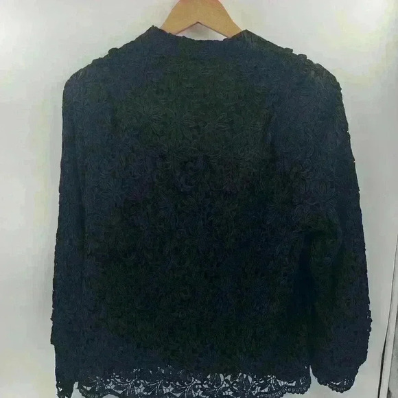 Talbots Size 16 Black Lace Jacket Women's Fully Lined - Picture 6 of 7
